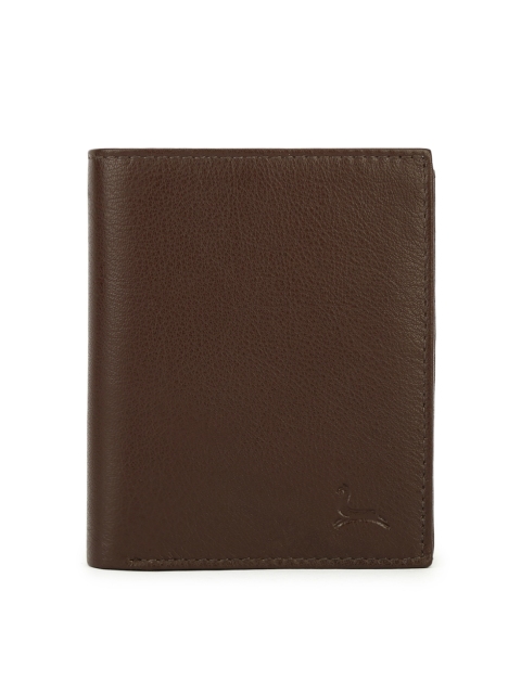 

Pacific Gold Men Brown Solid Two Fold Leather Wallet