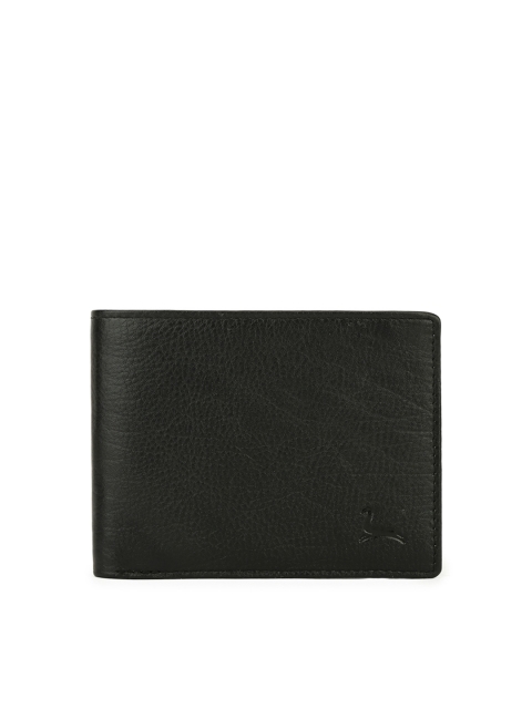 

Pacific Gold Men Black Solid Two Fold Leather Wallet