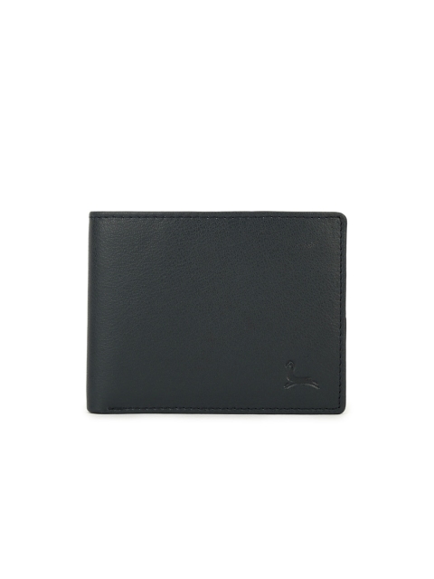 

Pacific Gold Men Blue Solid Two Fold Leather Wallet