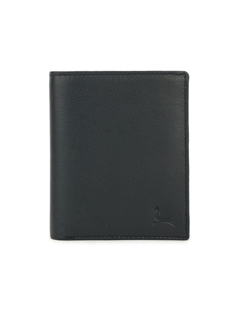 

Pacific Gold Men Blue Solid Two Fold Leather Wallet