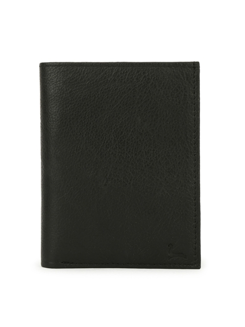 

Pacific Gold Men Black Solid Two Fold Leather Wallet