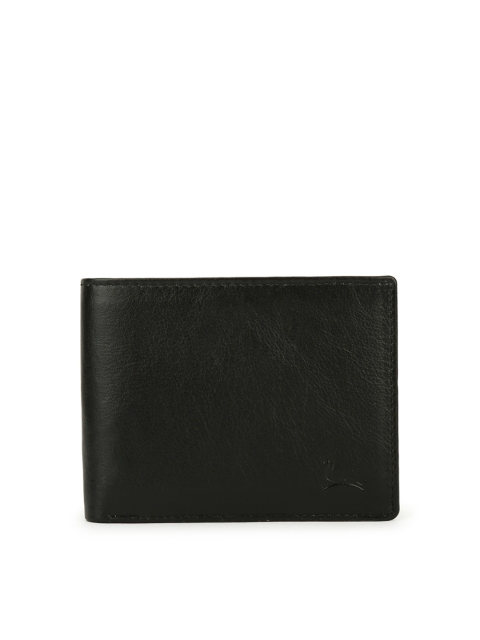 

Pacific Gold Men Black Solid Two Fold Leather Wallet