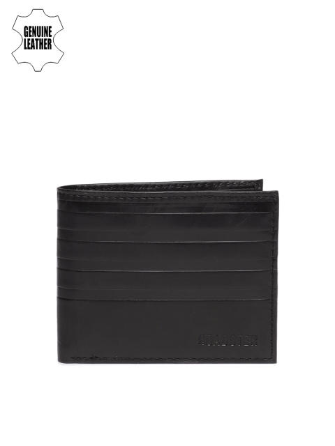 

Roadster Men Black Textured Two Fold Wallet