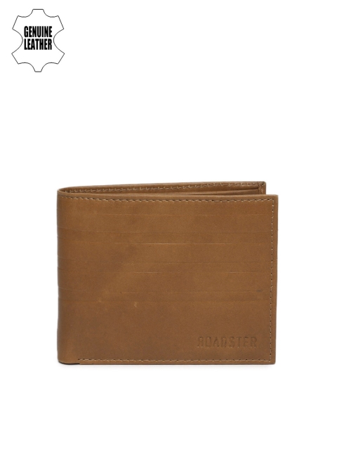 

Roadster Men Tan Brown Solid Genuine Leather Two Fold Wallet