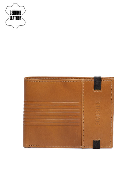 

Roadster Men Tan Brown Genuine Leather Solid Two Fold Wallet