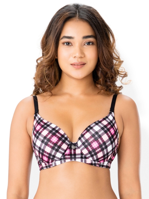 

PrettySecrets Multicoloured Printed Underwired Lightly Padded T-shirt Bra B004SS18, Multi