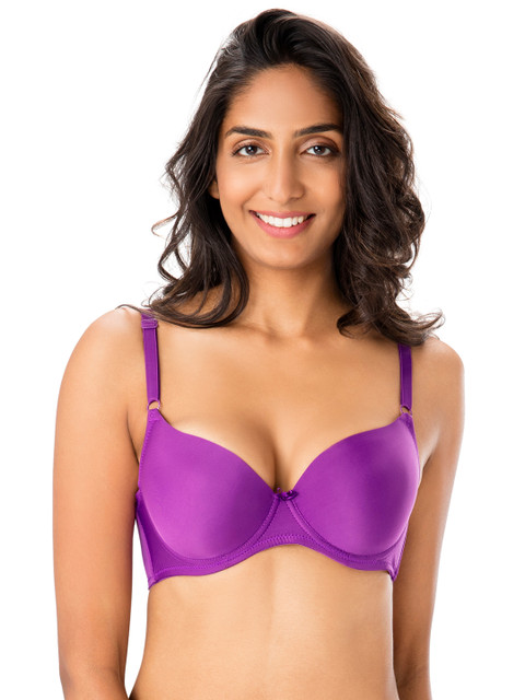 

PrettySecrets Purple Solid Underwired Lightly Padded T-shirt Bra B021SS18