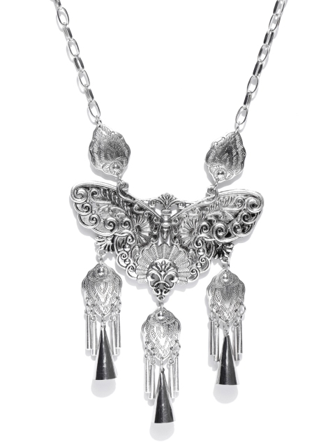 

Golden Peacock Silver-Plated Butterfly-Shaped Necklace