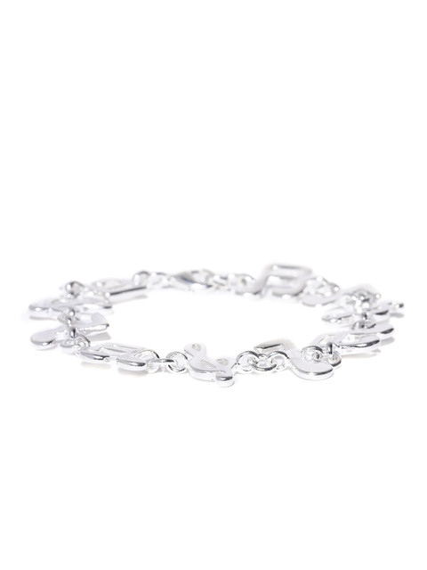 

Golden Peacock Silver-Plated Musical Notes Charm Bracelet
