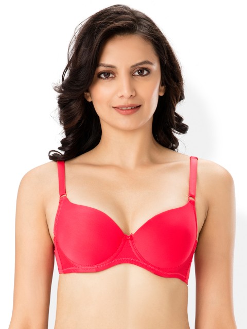 

PrettySecrets Red Solid Underwired Lightly Padded T-shirt Bra B021SS18