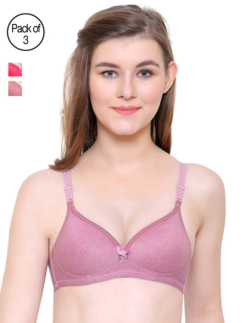 

Friskers Pack Of 3 Push Up Bras FO-2039-03-08-16, Red