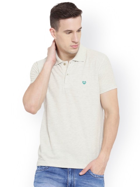 

Duke Men Off-White Solid Polo Collar T-shirt