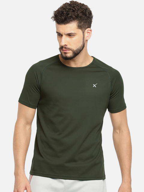 

HRX by Hrithik Roshan Men Olive Green Solid Anti-Static Running T-shirt