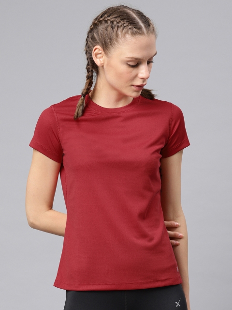 

HRX by Hrithik Roshan Women Red Solid Round Neck Anti-Static Running T-shirt