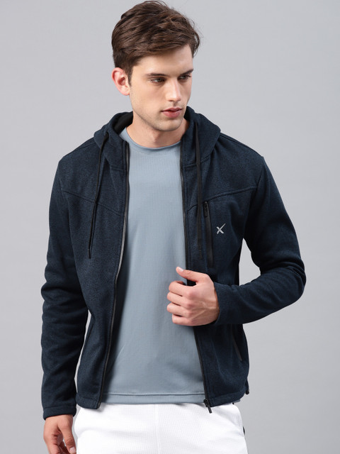 

HRX by Hrithik Roshan Men Navy Blue Solid Outdoor Hooded Sweatshirt