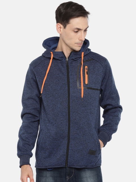 

HRX by Hrithik Roshan Men Navy Blue Solid Hooded Sweatshirt
