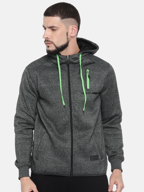 

HRX by Hrithik Roshan Men Charcoal Grey Solid Hooded Sweatshirt