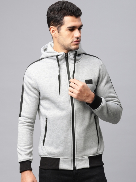 

HRX by Hrithik Roshan Men Grey Solid Hooded Sweatshirt