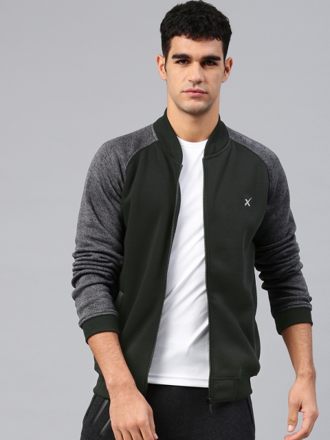 

HRX by Hrithik Roshan Men Black & Grey Colourblocked Sweatshirt