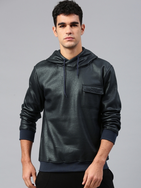 

HRX by Hrithik Roshan Men Navy Blue Solid Hooded Sweatshirt