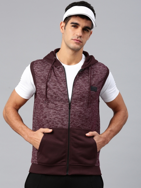 

HRX by Hrithik Roshan Men Maroon Solid Hooded Sweatshirt
