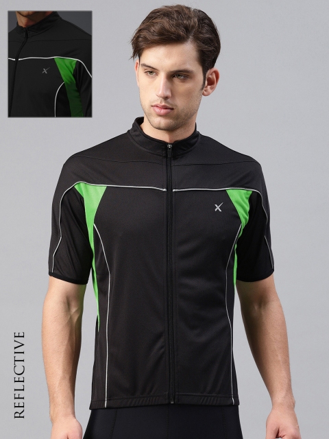 

HRX by Hrithik Roshan Men Black Solid High Neck Rapid Dry Cycling T-shirt