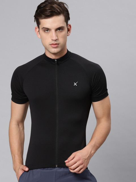 

HRX by Hrithik Roshan Men Black Solid Rapid-Dry Cycling T-shirt