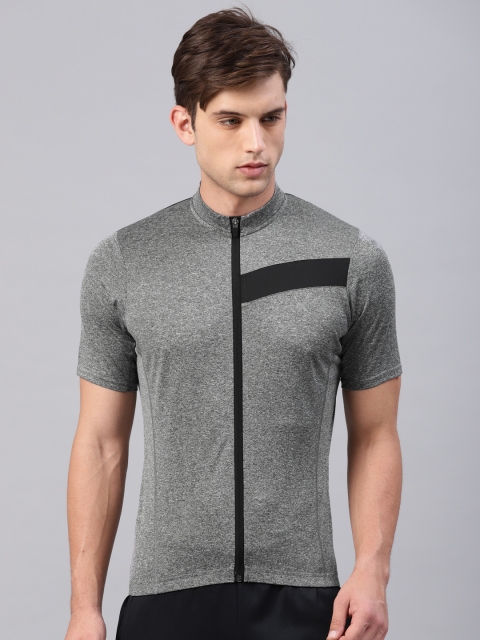 

HRX by Hrithik Roshan Men Charcoal Solid Rapid-dry Cycling T-shirt