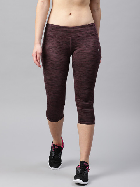 

HRX by Hrithik Roshan Women Red 3/4th Running Tights, Purple