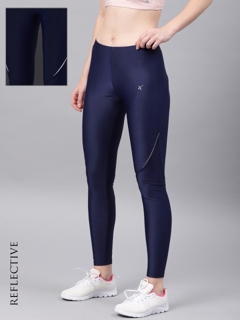 

HRX by Hrithik Roshan Women Blue Solid Running Tights