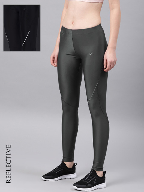 

HRX by Hrithik Roshan Women Grey Solid Running Tights