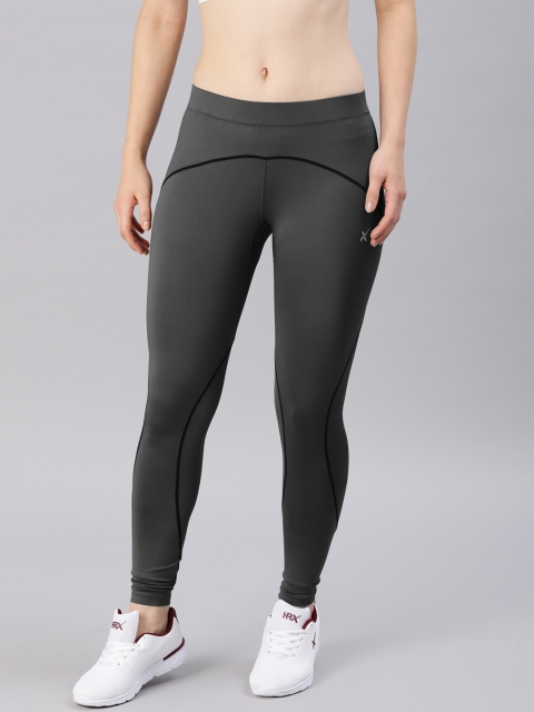 

HRX Active by Hrithik Roshan Women Charcoal Grey Compression Training Tights