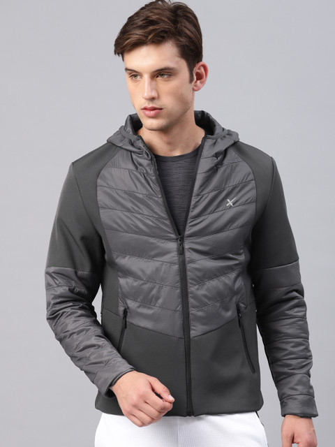 

HRX by Hrithik Roshan Men Charcoal Grey Solid Active Sporty Jacket