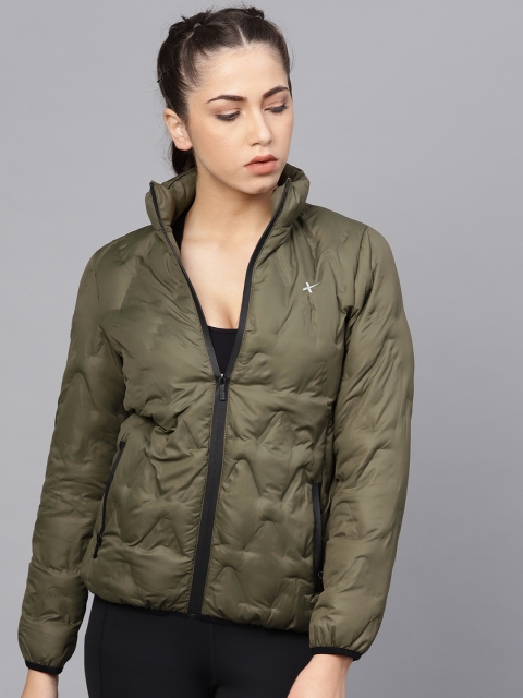 

HRX by Hrithik Roshan Women Olive Green Solid Padded Jacket