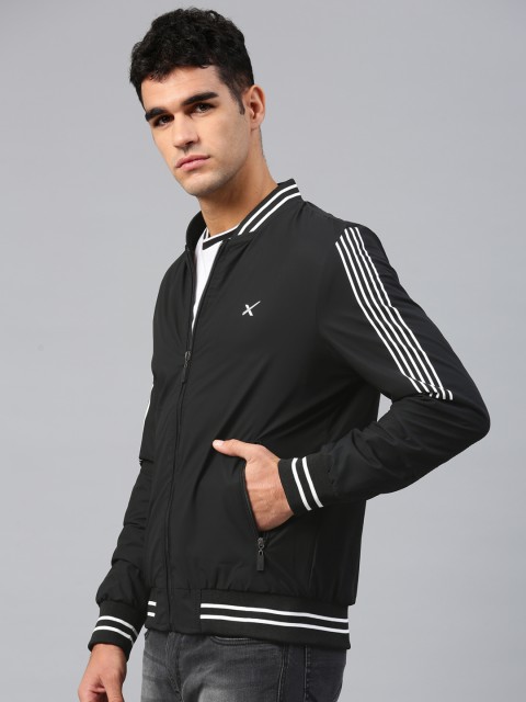 

HRX by Hrithik Roshan Men Black Solid Athleisure Varsity Jacket