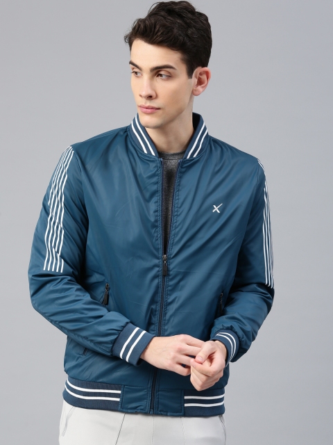 

HRX by Hrithik Roshan Men Blue Solid Men Athleisure Varsity Jacket