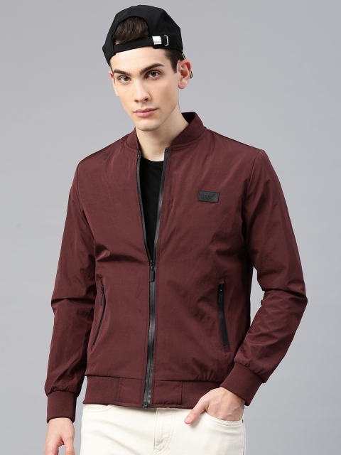 

HRX by Hrithik Roshan Men Maroon Solid Athleisure Bomber Jacket