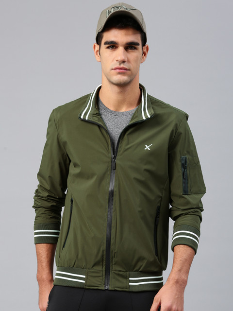 

HRX by Hrithik Roshan Men Olive Green Solid Bomber
