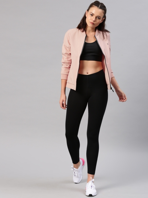 

HRX by Hrithik Roshan Women Peach-Coloured Solid Bomber
