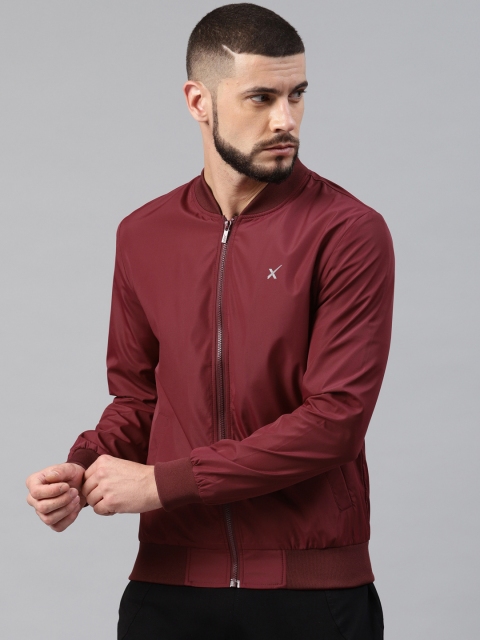 

HRX by Hrithik Roshan Men Maroon Solid Bomber Jacket