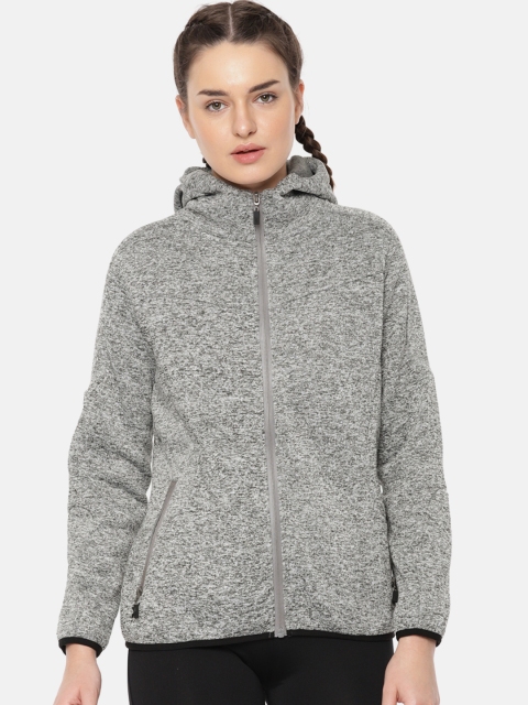 

HRX by Hrithik Roshan Women Grey Melange Solid Sporty Jacket