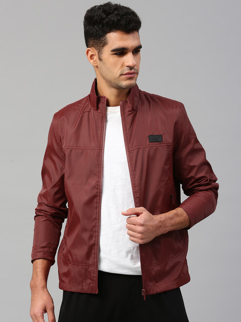 

HRX by Hrithik Roshan Men Maroon Solid Sporty Jacket