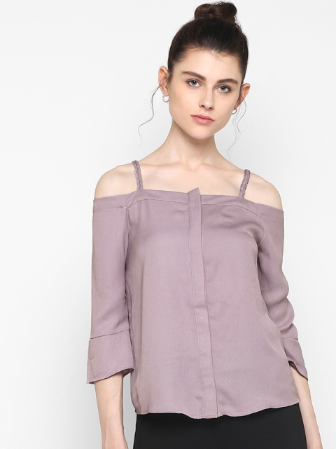 

Kazo Women Mauve Classic Regular Fit Solid Casual Shirt