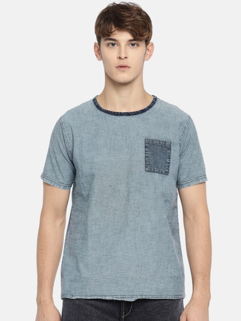 

Indigo Nation Street Men Blue Solid Round Neck T-shirt
