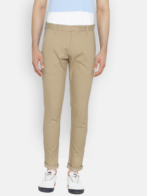 

Indigo Nation Men Beige Ultra Slim Fit Printed Regular Trousers