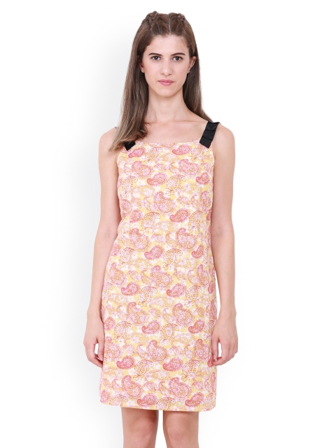

Heather Hues Semi-Fit Women Pink Printed Fit and Flare Dress