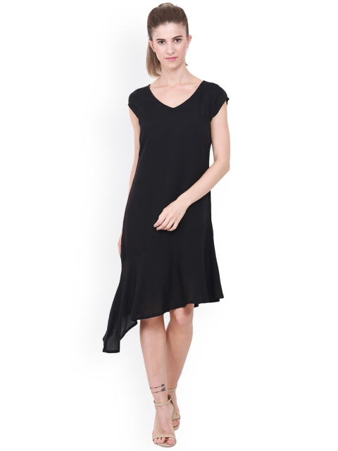 

Heather Hues Women Black Solid Drop-Waist Dress