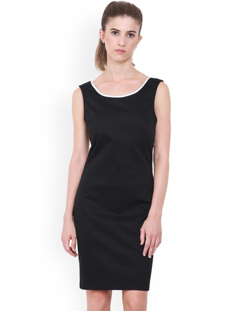 

Heather Hues Women Black Solid Sheath Dress