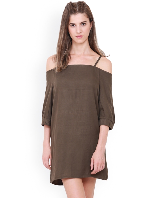 

Heather Hues Women Brown Solid A-Line Dress