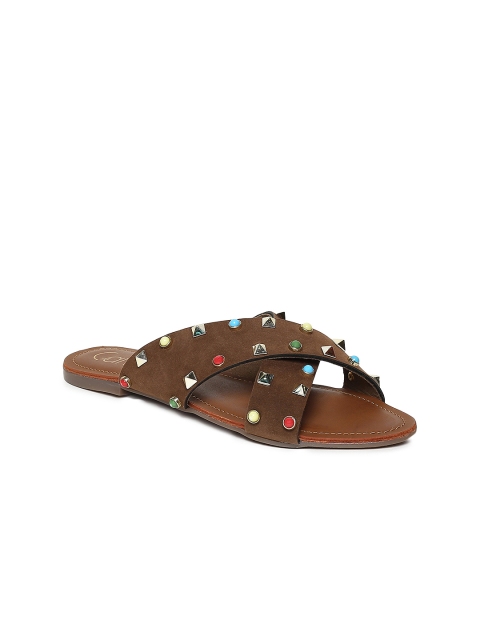 

Catwalk Women Brown Solid Synthetic Open Toe Flats